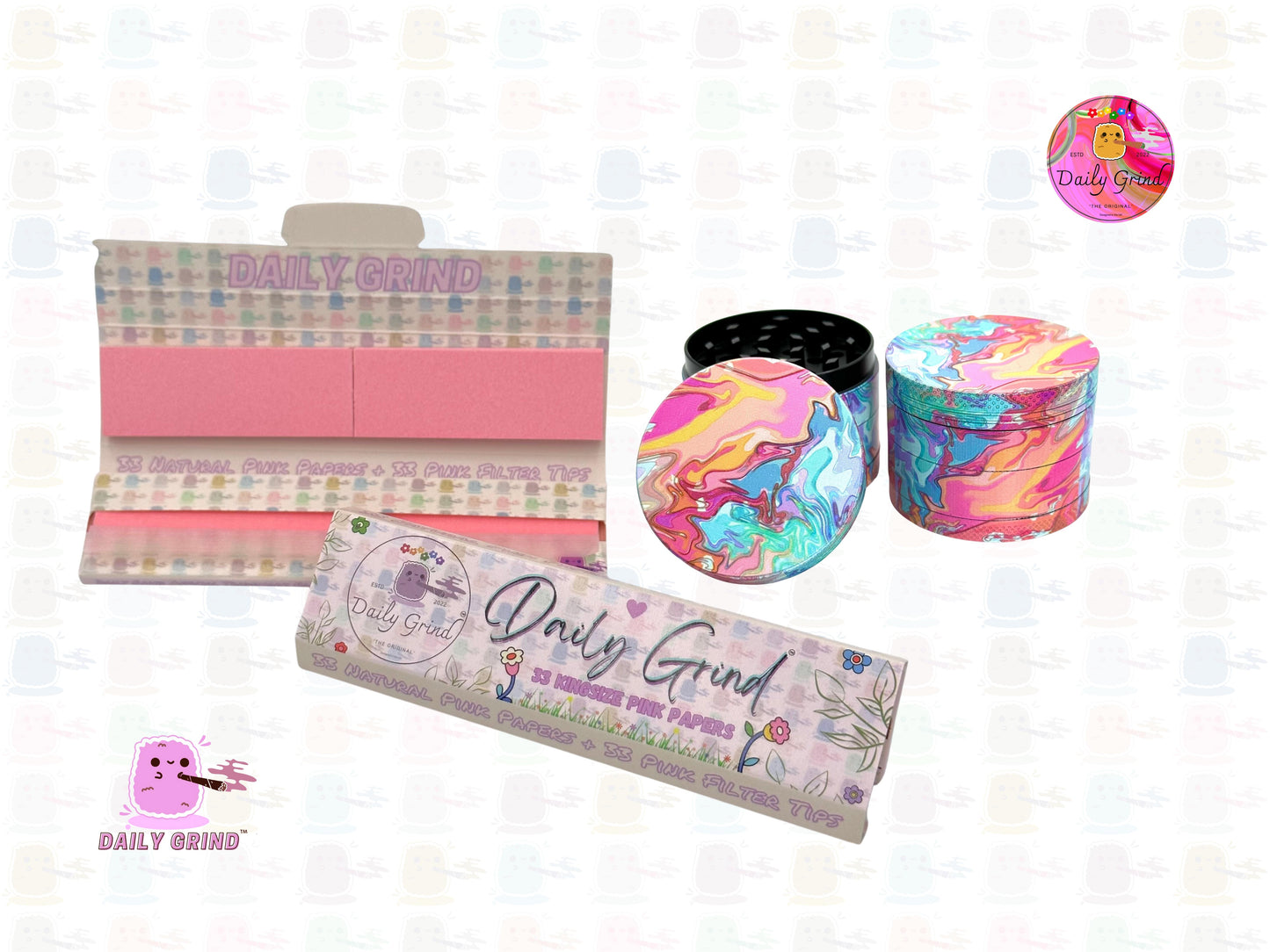 Diseño Pastel Tie Dye Hermosa calidad - 50 mm 4 piezas Regalo de molinillo de hierbas de metal de alta calidad