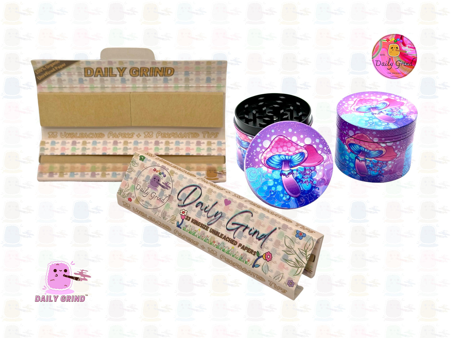 Tinte anudado de setas púrpuras - Regalo de molinillo de hierbas de metal personalizado de alta calidad de 50 mm y 4 piezas