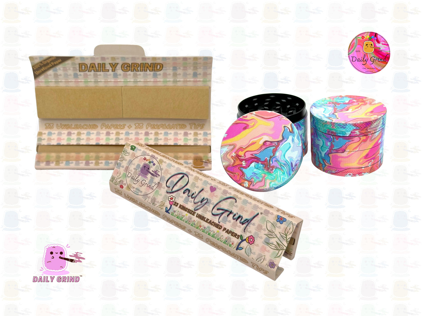 Diseño Pastel Tie Dye Hermosa calidad - 50 mm 4 piezas Regalo de molinillo de hierbas de metal de alta calidad