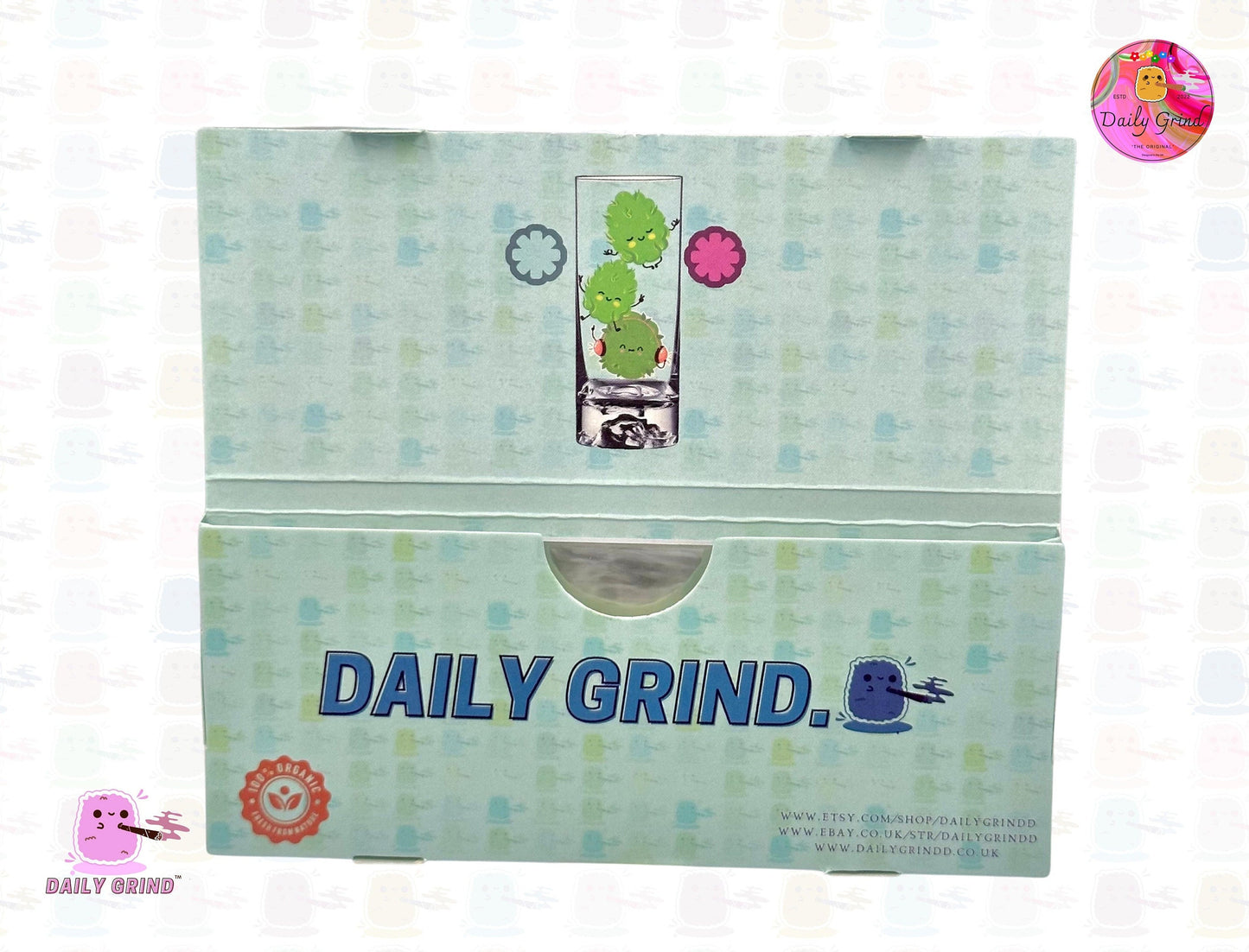Daily Grind™ Glass Kingsize Rolling Papers 33 Sheets + Tips - High Quality, Super Cute Gift!
