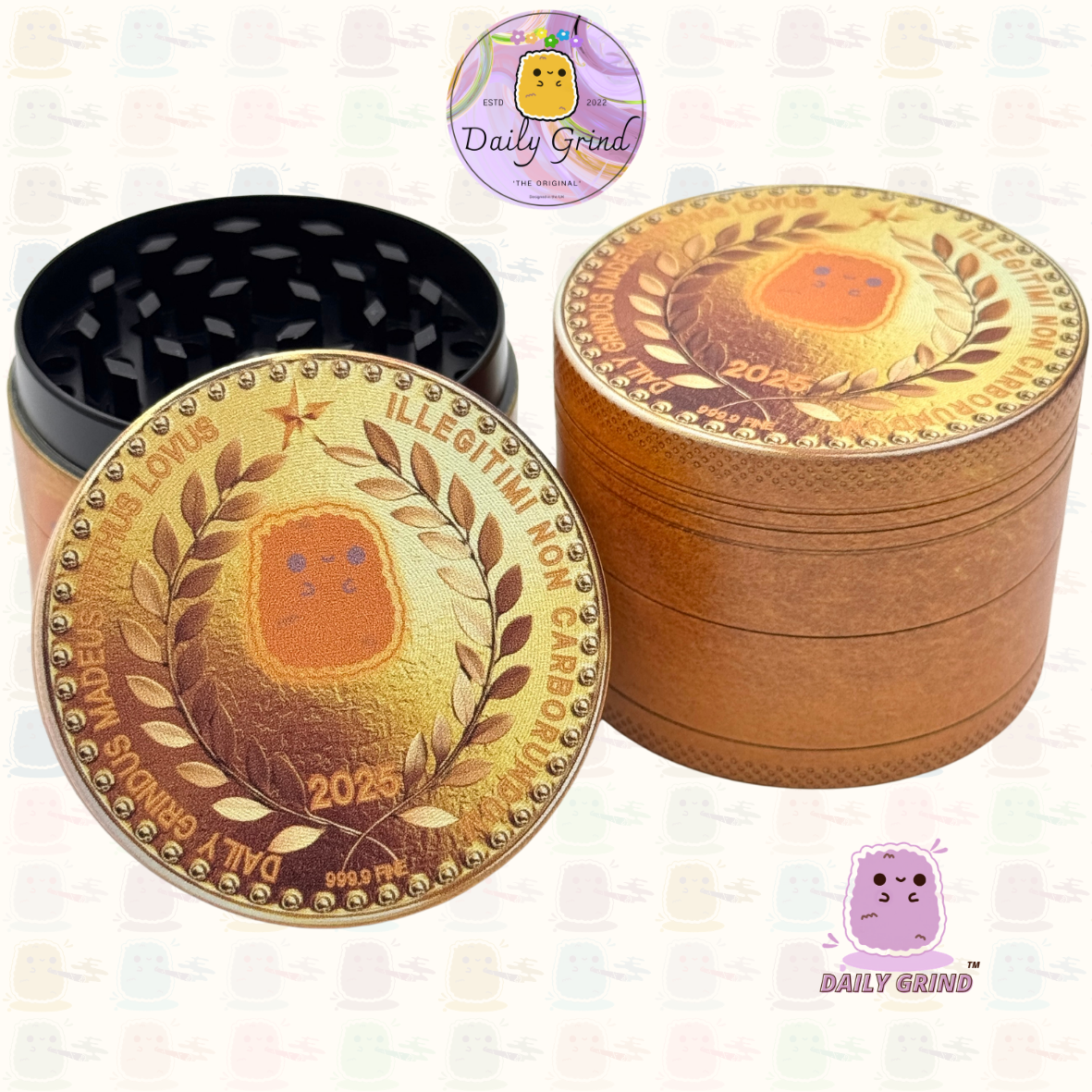 Ojo de cristal lindo colorido Trippy 50 mm regalo personalizado de alta calidad de la amoladora de hierbas de metal de 4 piezas 