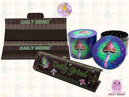 Mushroom Art - 50mm 4-Piece High Quality Custom Metal Tobacco Herb Grinder Gift Idea