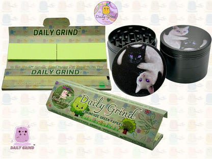 Kitty Yin Yang Cute Cat - 50mm 4-Piece High Quality Custom Metal Tobacco Herb Grinder Gift Idea