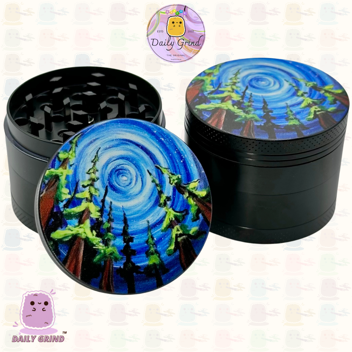 Portal In The Woods Vision - 50mm 4-Piece High Quality Custom Metal Tobacco Herb Grinder Gift Idea