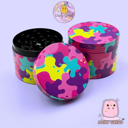 Motif Trippy coloré ondulé liquide Hallucination 50mm 4 pièces haute qualité personnalisé métal herbe broyeur cadeau 