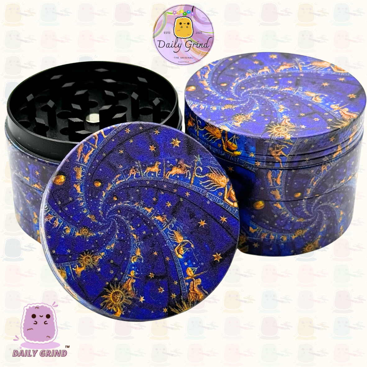 Motif Trippy coloré ondulé liquide Hallucination 50mm 4 pièces haute qualité personnalisé métal herbe broyeur cadeau 