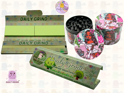 Cute Stoner Girl Pink - 50mm 4-Piece Premium Custom Metal Tobacco Herb Grinder Cute Gift Idea