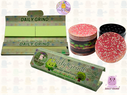 Cheeseburger in a Sesame Seed Bun - 50mm Premium 4-Piece Custom Metal Tobacco Herb Grinder Gift Idea
