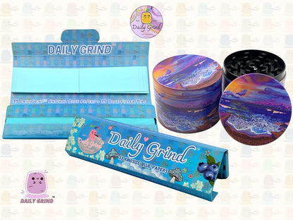 Coastal Sunset Surf Beach Trippy Art - 50mm Premium 4-Piece Custom Metal Tobacco Herb Grinder Gift Idea