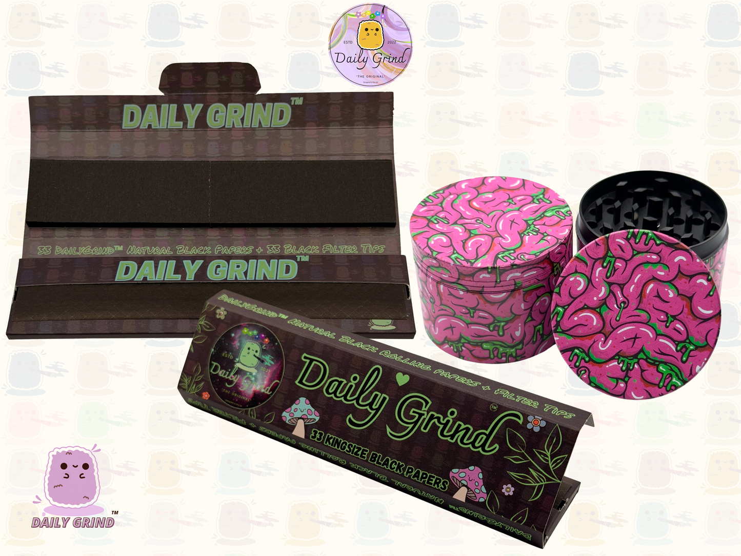 Motif Trippy coloré ondulé liquide Hallucination 50mm 4 pièces haute qualité personnalisé métal herbe broyeur cadeau 