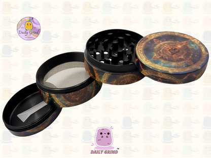 Motif Trippy coloré ondulé liquide Hallucination 50mm 4 pièces haute qualité personnalisé métal herbe broyeur cadeau 