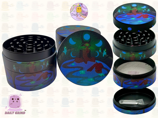Sorcière maléfique de style méchant mignon - 50mm 4 pièces cadeau de broyeur d'herbes en métal personnalisé de haute qualité 