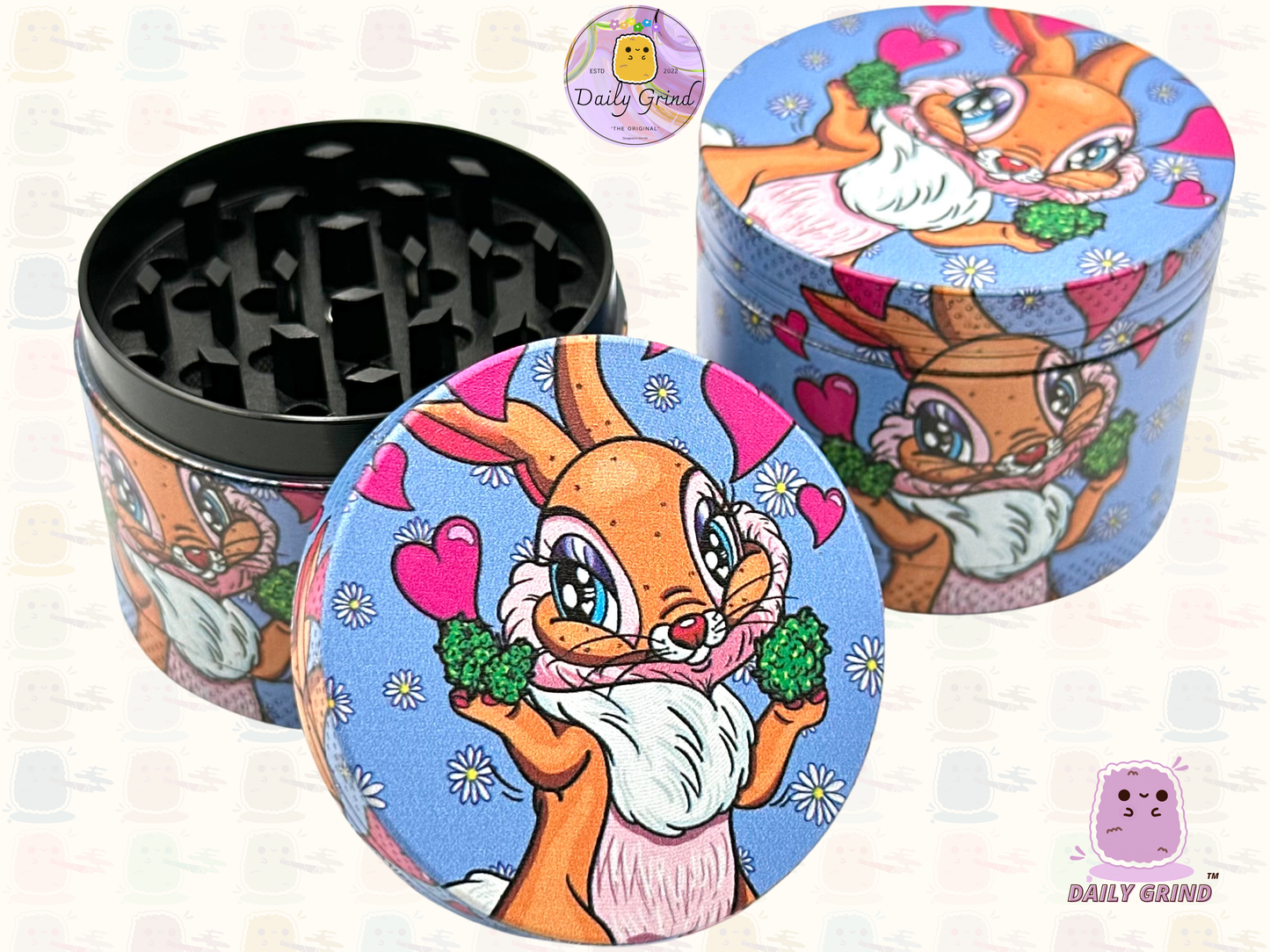 Squirrel Loving Romance Cute Nature - 50mm 4-Piece Premium Custom Metal Tobacco Herb Grinder Cute Gift Idea