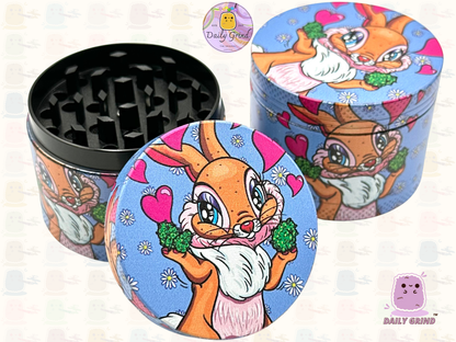 Squirrel Loving Romance Cute Nature - 50mm 4-Piece Premium Custom Metal Tobacco Herb Grinder Cute Gift Idea