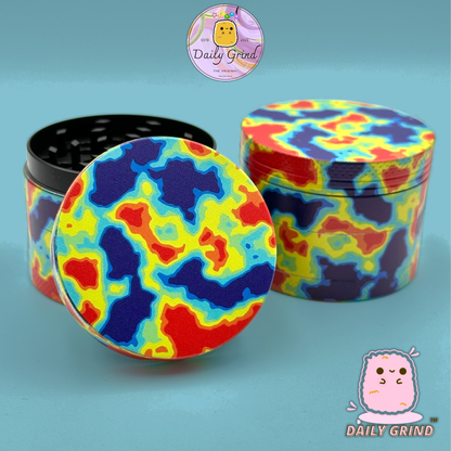Thermal Imaging Vibrant Colourful - 50mm 4-Piece High Quality Custom Metal Tobacco Herb Grinder Gift Idea
