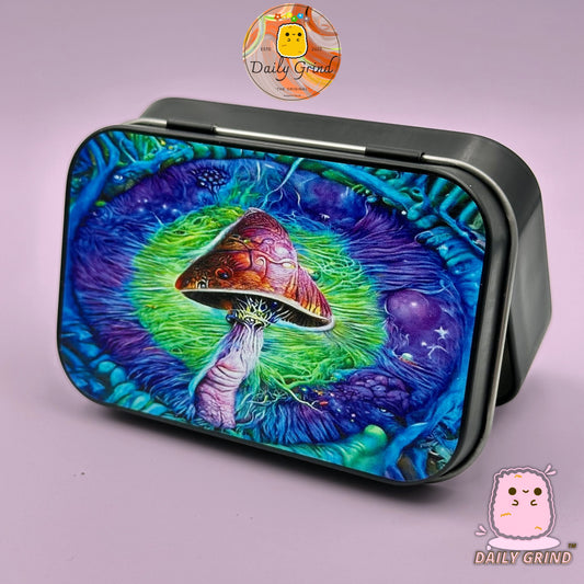 Diseño del espacio exterior de los planetas coloridos de la galaxia de los años 90, pastilla de tabaco negra de 2oz, monedas de alijo Baccy, cristales, joyería, tapa con bisagra, regalo de lata