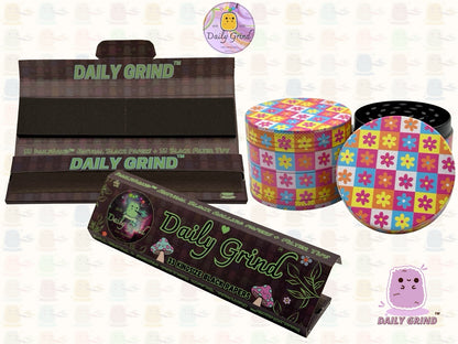 Fleurs damier mignon motif Pastel 50mm 4 pièces haute qualité personnalisé métal herbe broyeur cadeau 