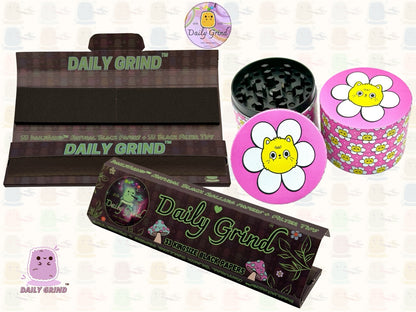 Chat mignon dans une fleur Kawaii Pink Daisy Design - 50mm 4 pièces de haute qualité personnalisé en métal broyeur d'herbes cadeau 