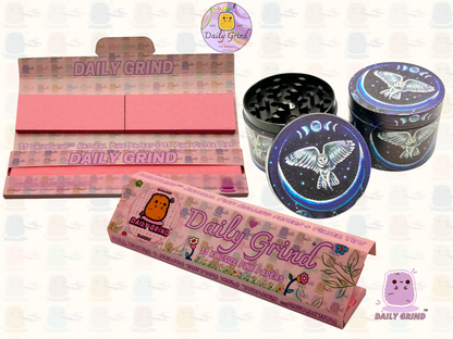 Night Owl In the Sky Moon - 50mm 4-Piece Premium Custom Metal Tobacco Herb Grinder Cute Gift Idea