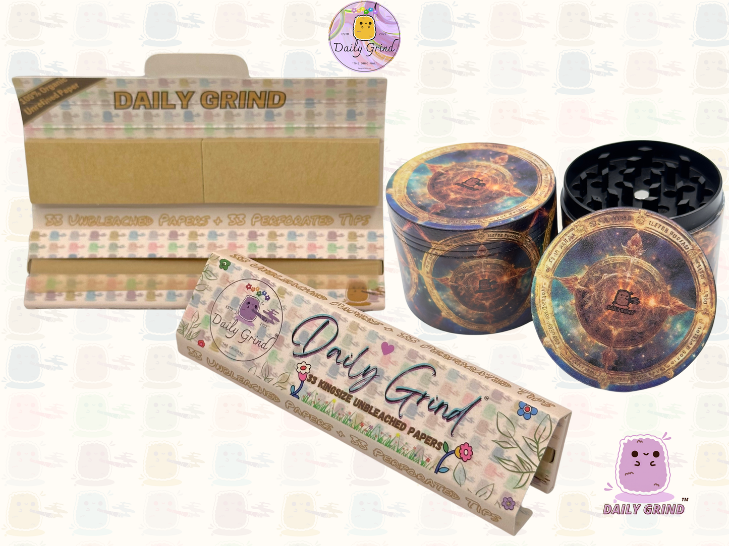Motif Trippy coloré ondulé liquide Hallucination 50mm 4 pièces haute qualité personnalisé métal herbe broyeur cadeau 