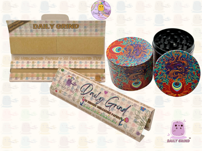 Motif Trippy coloré ondulé liquide Hallucination 50mm 4 pièces haute qualité personnalisé métal herbe broyeur cadeau 