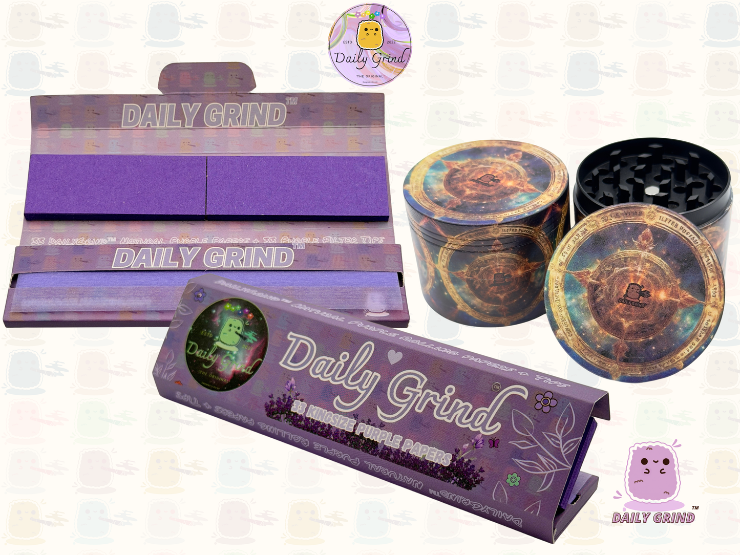 Motif Trippy coloré ondulé liquide Hallucination 50mm 4 pièces haute qualité personnalisé métal herbe broyeur cadeau 