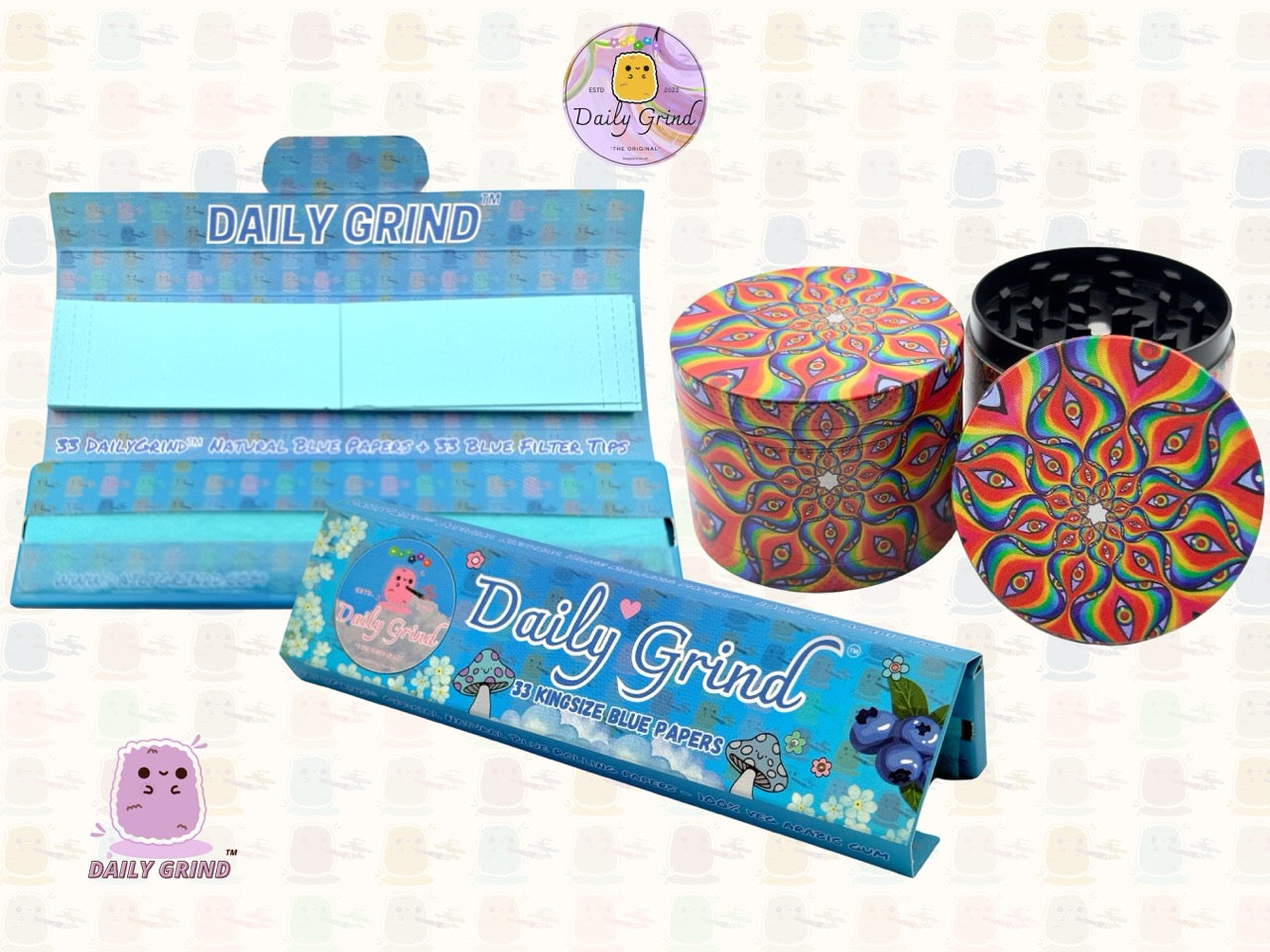 Motif Trippy coloré ondulé liquide Hallucination 50mm 4 pièces haute qualité personnalisé métal herbe broyeur cadeau 