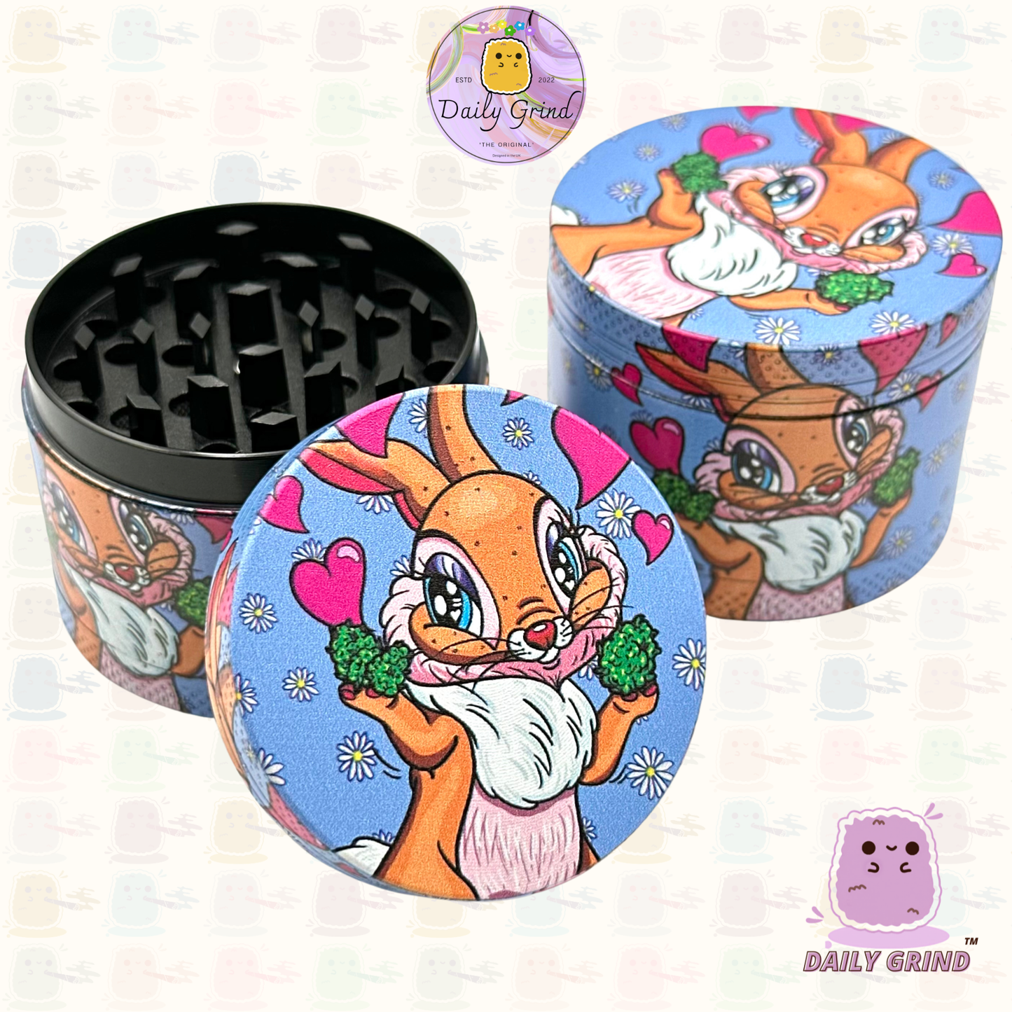 Squirrel Loving Romance Cute Nature - 50mm 4-Piece Premium Custom Metal Tobacco Herb Grinder Cute Gift Idea