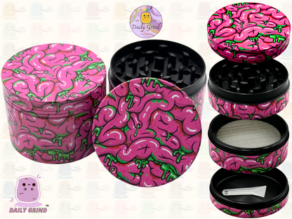 Motif Trippy coloré ondulé liquide Hallucination 50mm 4 pièces haute qualité personnalisé métal herbe broyeur cadeau 
