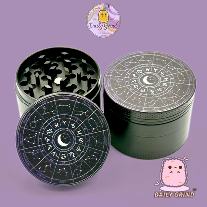 Tableau des signes d'astrologie - 50 mm de haute qualité, 4 pièces, broyeur d'herbes en métal personnalisé, cadeau 