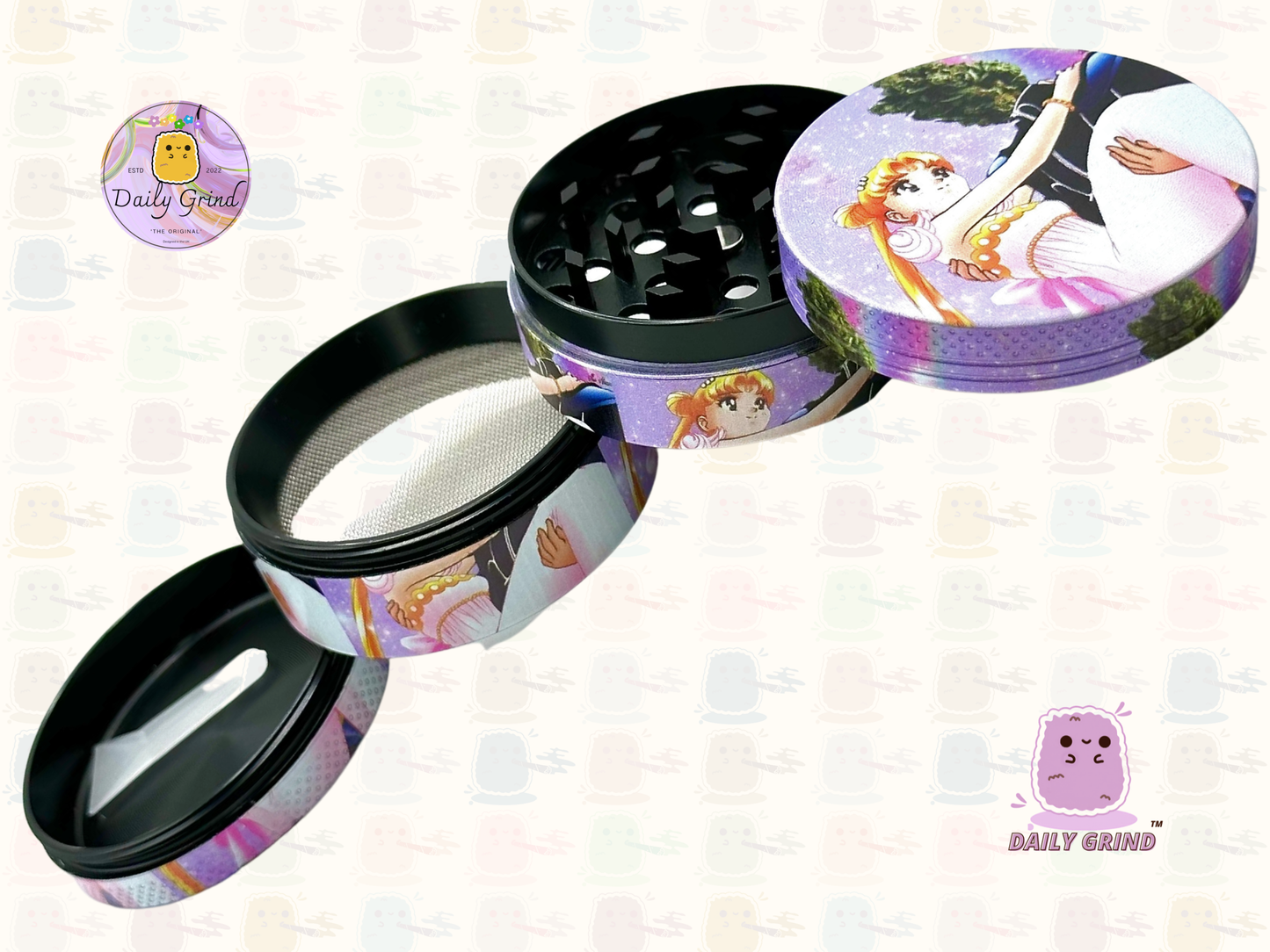 Anime drôle parodie dessin animé filles mignonnes - 50mm 4 pièces haute qualité personnalisé broyeur d'herbes en métal cadeau 