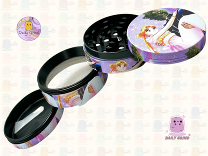 Anime drôle parodie dessin animé filles mignonnes - 50mm 4 pièces haute qualité personnalisé broyeur d'herbes en métal cadeau 