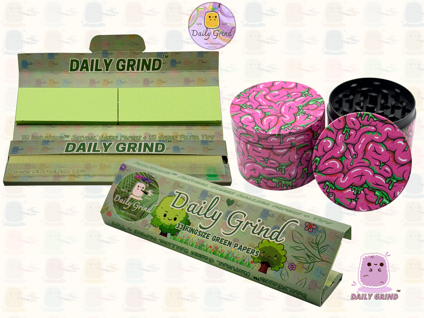 Motif Trippy coloré ondulé liquide Hallucination 50mm 4 pièces haute qualité personnalisé métal herbe broyeur cadeau 