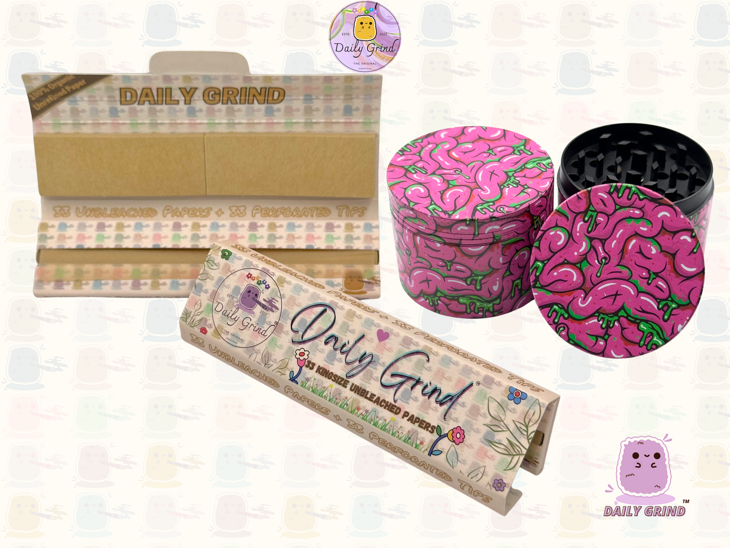 Motif Trippy coloré ondulé liquide Hallucination 50mm 4 pièces haute qualité personnalisé métal herbe broyeur cadeau 