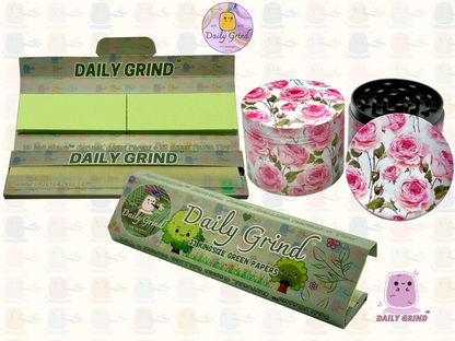 Cute Pink Roses Summer Flower - 50mm 4-Piece High Quality Custom Metal Tobacco Herb Grinder Gift Idea