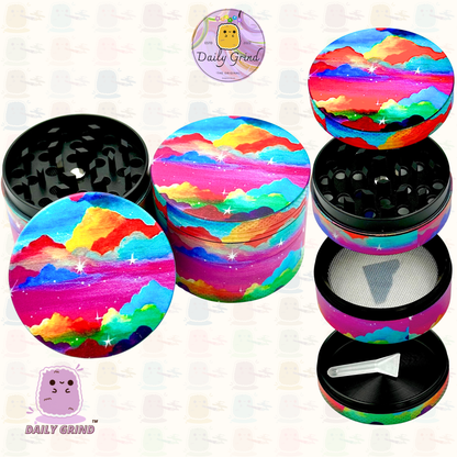 Nuages ​​colorés bel art-50mm 4 pièces cadeau de broyeur d'herbes en métal personnalisé de haute qualité