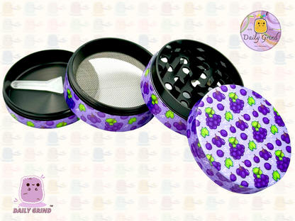 Purple Grape Fruit Candy Juicy - 50mm 4-Piece High Quality Metal Tobacco Herb Grinder Gift Idea