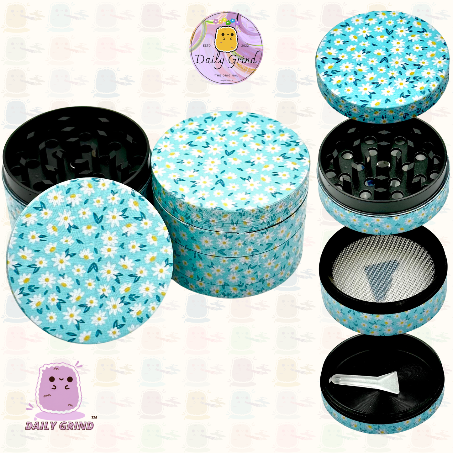 Daisy Flowers Design Cute Girls - 50mm 4 pièces de haute qualité personnalisé broyeur d'herbes en métal cadeau