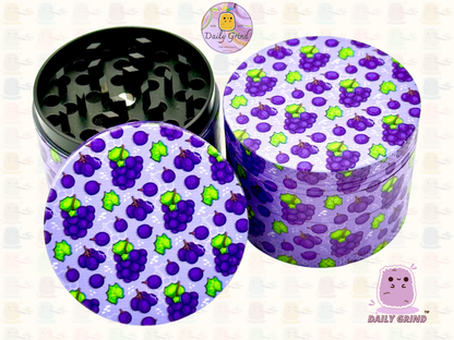 Purple Grape Fruit Candy Juicy - 50mm 4-Piece High Quality Metal Tobacco Herb Grinder Gift Idea