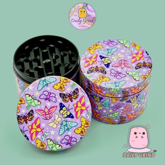 Papillons colorés roses filles mignonnes Design dessin animé Kawaii - 50mm 4 pièces cadeau de broyeur d'herbes en métal personnalisé de haute qualité 