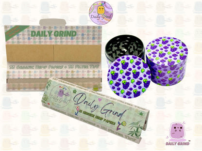 Purple Grape Fruit Candy Juicy - 50mm 4-Piece High Quality Metal Tobacco Herb Grinder Gift Idea
