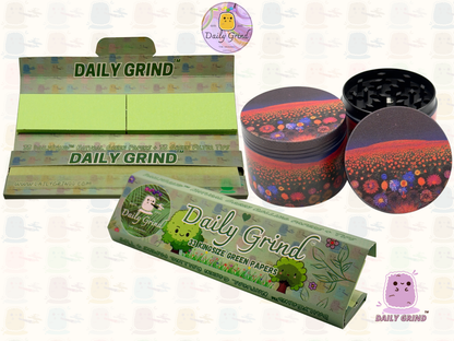 Dark Night with Cute Flowers - 50mm 4-Piece High Quality Custom Girls Metal Tobacco Herb Grinder Gift Idea