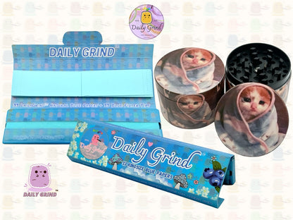 Sad Kitty Wrapped in Blanket Cute Funny Kawaii - 50mm 4-Piece High Quality Custom Metal Tobacco Herb Grinder Gift Idea