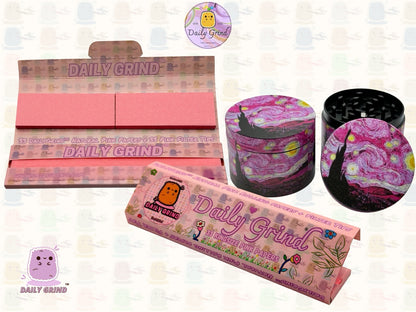 Pink Starry Night Classic Masterpiece Parody - 50mm 4-Piece High Quality Metal Tobacco Herb Grinder Gift Idea