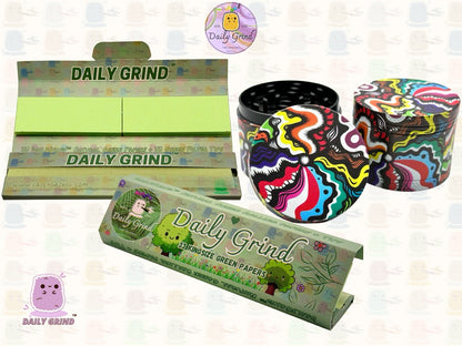 Motif Trippy coloré ondulé liquide Hallucination 50mm 4 pièces haute qualité personnalisé métal herbe broyeur cadeau 