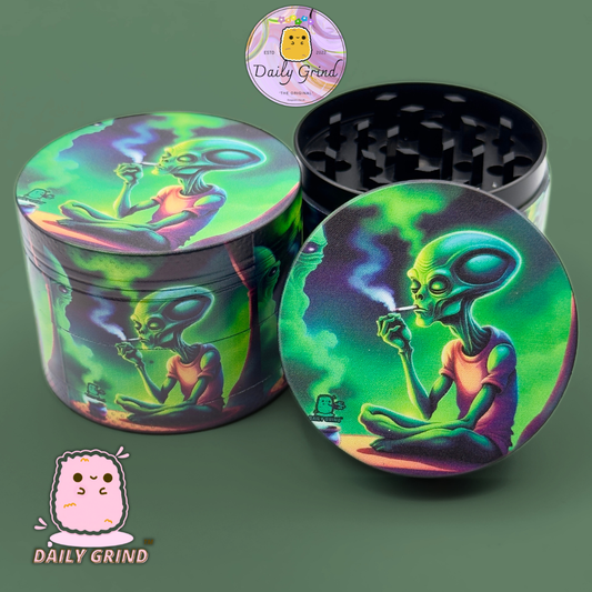 Motif Trippy coloré ondulé liquide Hallucination 50mm 4 pièces haute qualité personnalisé métal herbe broyeur cadeau 