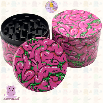 Motif Trippy coloré ondulé liquide Hallucination 50mm 4 pièces haute qualité personnalisé métal herbe broyeur cadeau 