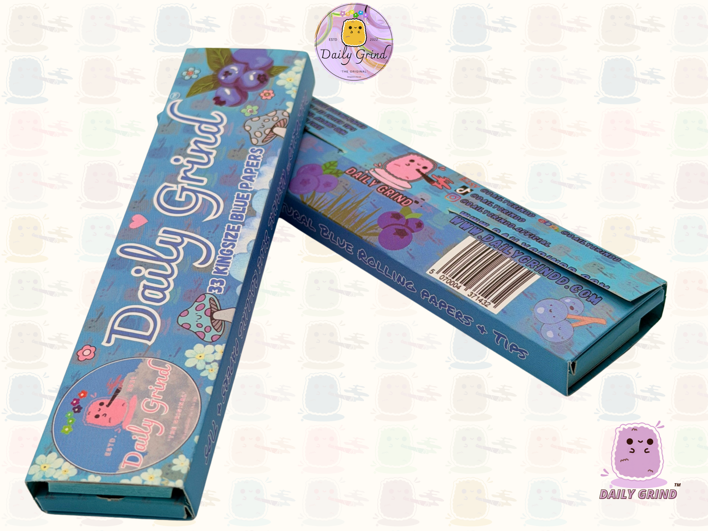 Papel de liar tamaño king azul Daily Grind™: ¡alta calidad, súper lindo! Regalo de 33 hojas.