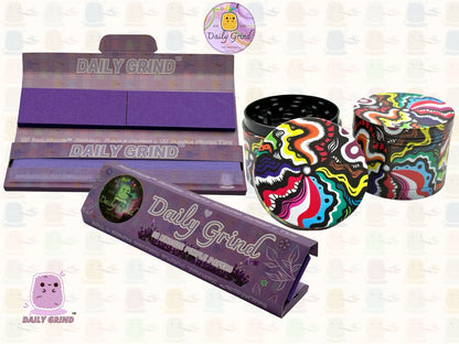 Motif Trippy coloré ondulé liquide Hallucination 50mm 4 pièces haute qualité personnalisé métal herbe broyeur cadeau 
