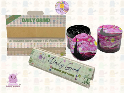 Pink Starry Night Classic Masterpiece Parody - 50mm 4-Piece High Quality Metal Tobacco Herb Grinder Gift Idea